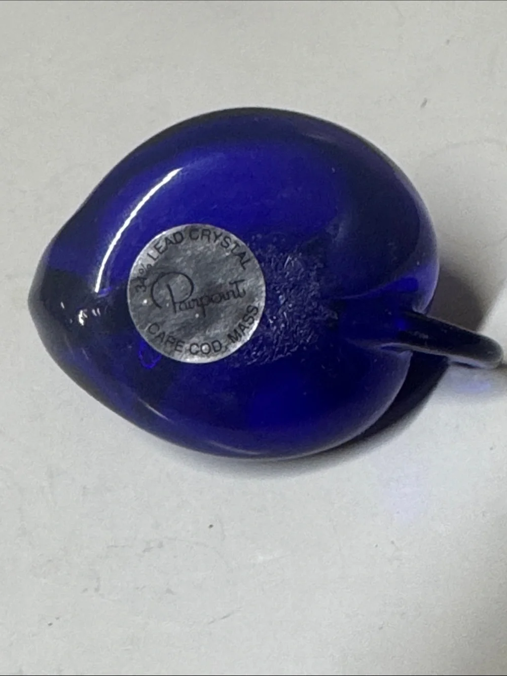 Pairpoint Cobalt Blue Glass Swan Figurine 34% Lead Crystal hand blown 3” long